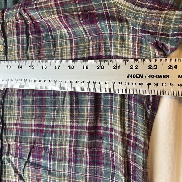 Converse One Star Women Dress 2 Plus Size Purple Plaid Shirt Dress Casual Button - Picture 4 of 11